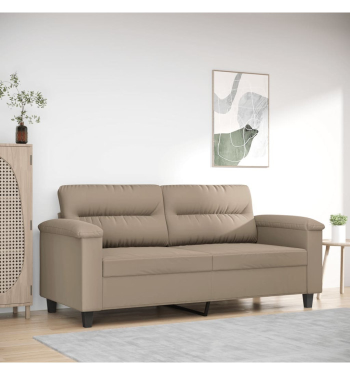 Canapé à 2 places Taupe 140 cm Tissu microfibre | Mobilier & Déco