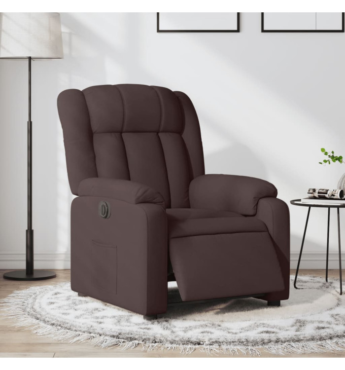 Fauteuil inclinable électrique Marron foncé Tissu | Mobilier & Déco