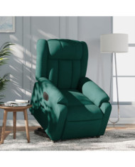 Fauteuil inclinable électrique vert foncé tissu | Mobilier & Déco