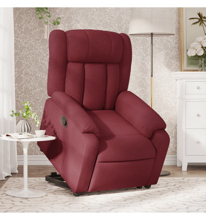 Fauteuil inclinable rouge bordeaux tissu | Mobilier & Déco