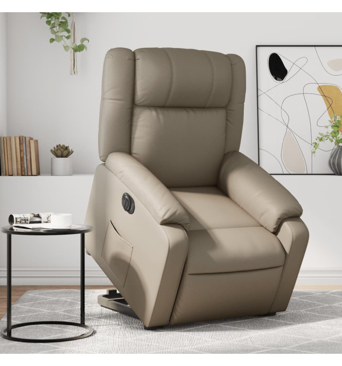 Fauteuil inclinable électrique cappuccino similicuir | Mobilier & Déco