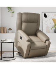Fauteuil inclinable électrique cappuccino similicuir | Mobilier & Déco