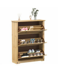Armoire à chaussures Corona 99x32x124,5 cm bois de pin massif | Mobilier & Déco