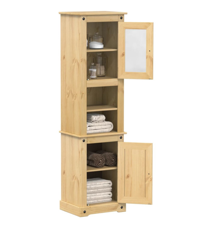 Armoire de salle de bain Corona 50x40x185 cm bois de pin massif | Mobilier & Déco