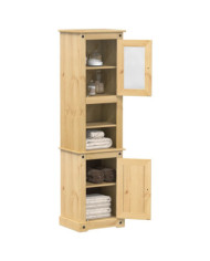 Armoire de salle de bain Corona 50x40x185 cm bois de pin massif | Mobilier & Déco