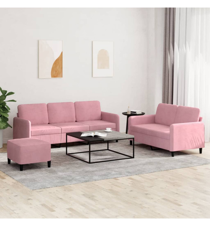 Ensemble de canapés 3 pcs rose velours | Mobilier & Déco