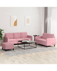 Ensemble de canapés 3 pcs rose velours | Mobilier & Déco