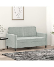 Canapé à 2 places Gris clair 120 cm Velours | Mobilier & Déco
