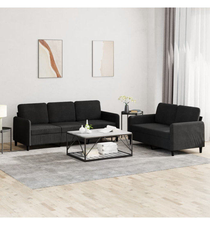 Ensemble de canapés 2 pcs noir velours | Mobilier & Déco