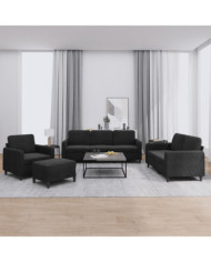 Ensemble de canapés 4 pcs noir velours | Mobilier & Déco