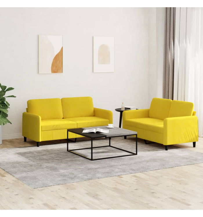 Ensemble de canapés 2 pcs jaune velours | Mobilier & Déco