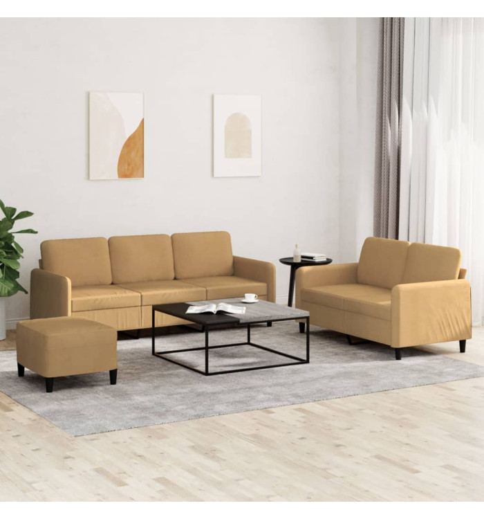 Ensemble de canapés 3 pcs marron velours | Mobilier & Déco