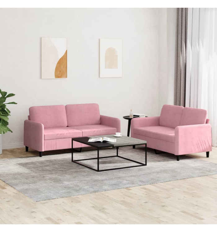 Ensemble de canapés 2 pcs rose velours | Mobilier & Déco