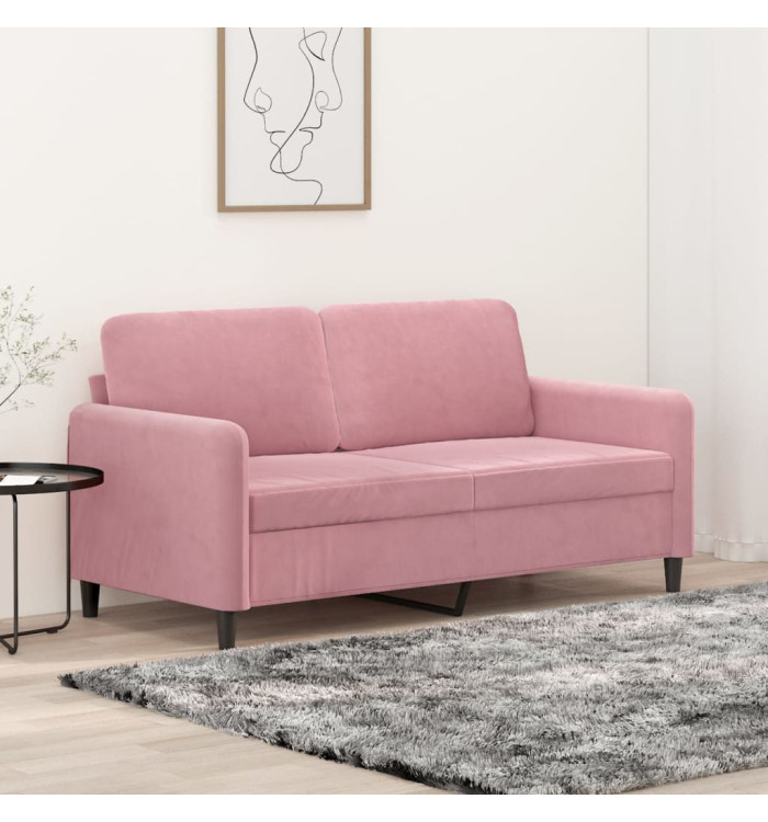 Canapé à 2 places Rose 140 cm Velours | Mobilier & Déco