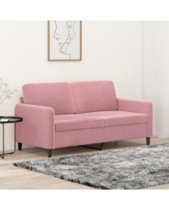 Canapé à 2 places Rose 140 cm Velours | Mobilier & Déco