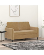 Canapé à 2 places Marron 120 cm Velours | Mobilier & Déco