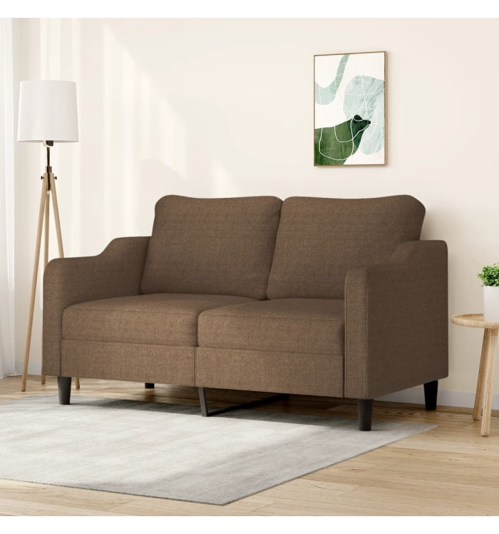 Canapé à 2 places Marron 140 cm Tissu | Mobilier & Déco