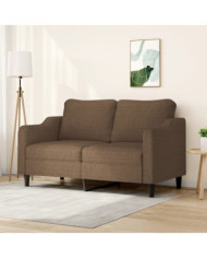 Canapé à 2 places Marron 140 cm Tissu | Mobilier & Déco