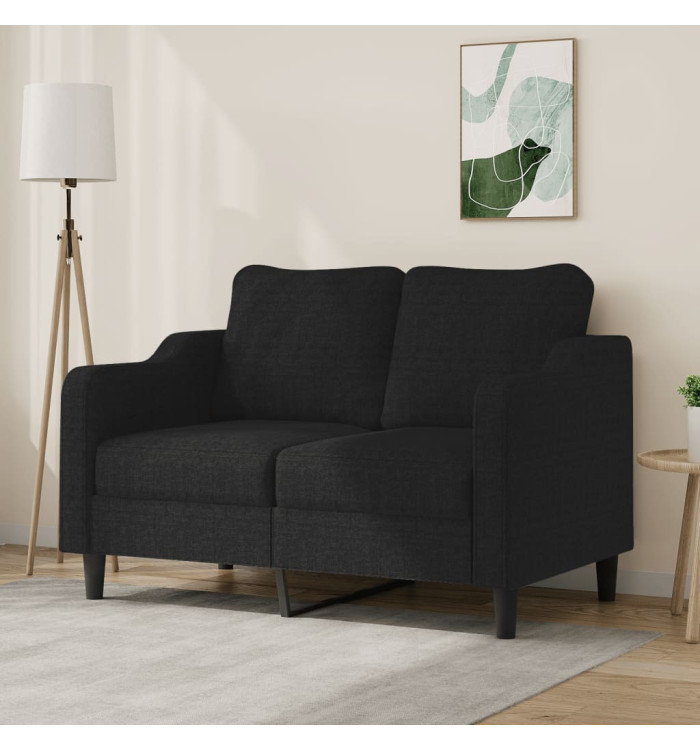Canapé à 2 places Noir 120 cm Tissu | Mobilier & Déco