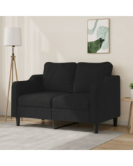 Canapé à 2 places Noir 120 cm Tissu | Mobilier & Déco
