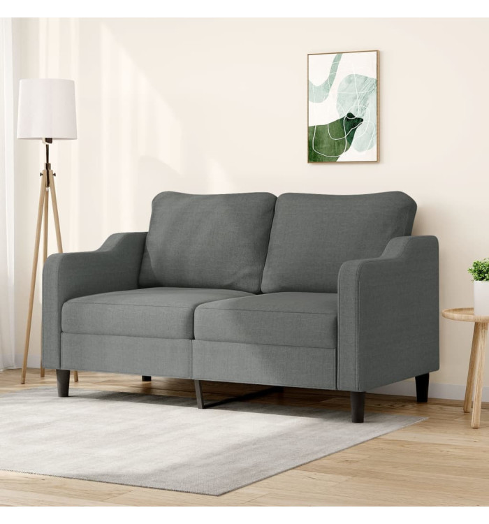 Canapé à 2 places Gris foncé 140 cm Tissu | Mobilier & Déco