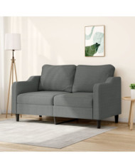 Canapé à 2 places Gris foncé 140 cm Tissu | Mobilier & Déco