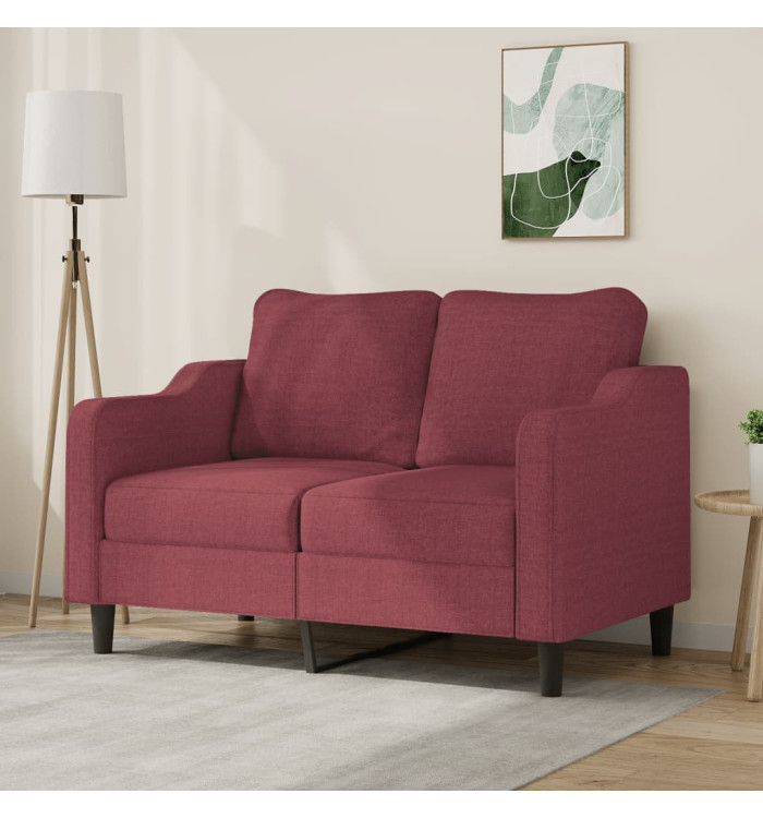 Canapé à 2 places Rouge bordeaux 120 cm Tissu | Mobilier & Déco