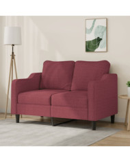 Canapé à 2 places Rouge bordeaux 120 cm Tissu | Mobilier & Déco