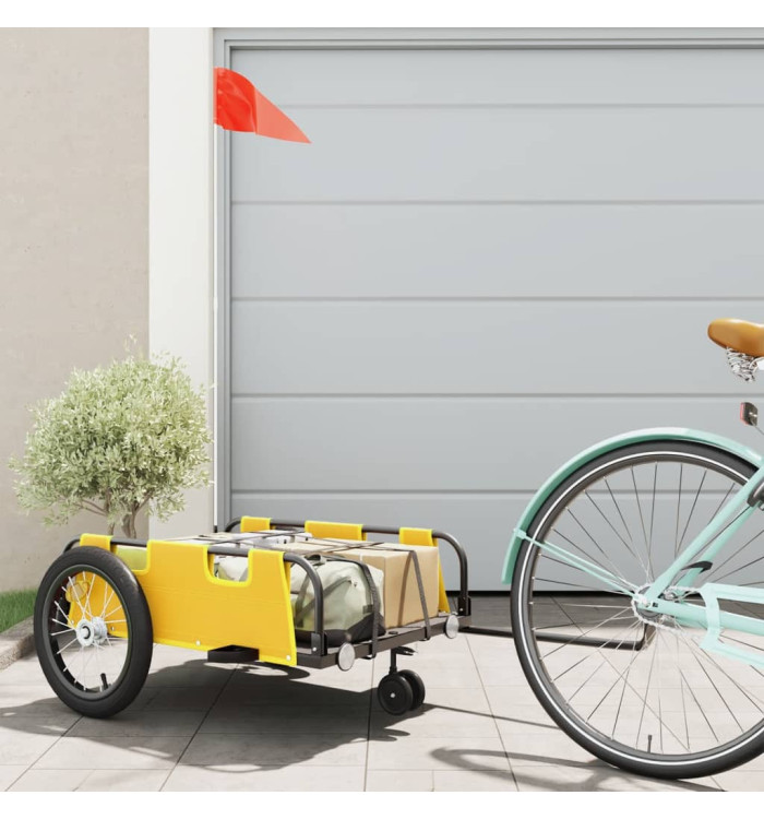 Remorque de vélo jaune tissu oxford et fer | Mobilier & Déco