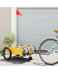 Remorque de vélo jaune tissu oxford et fer | Mobilier & Déco