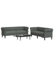 Ensemble de canapés 2 pcs gris foncé tissu | Mobilier & Déco