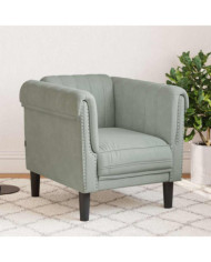 Fauteuil gris clair Velours | Mobilier & Déco