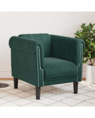 Fauteuil vert foncé velours | Mobilier & Déco