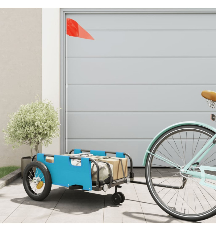 Remorque de vélo bleu tissu oxford et fer | Mobilier & Déco