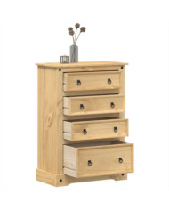 Commode Corona 80x43x114 cm bois massif de pin | Mobilier & Déco