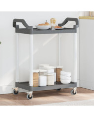 Chariot à 2 niveaux noir 81x41x92 cm aluminium | Mobilier & Déco