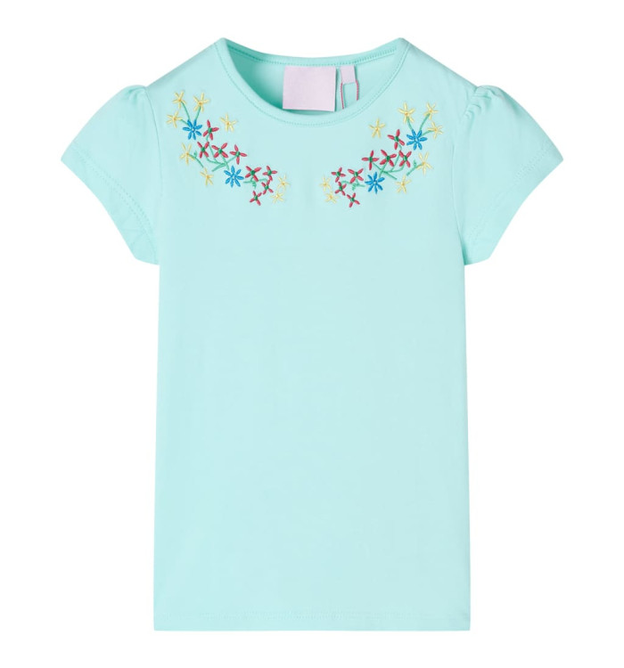 T-shirt pour enfants aqua clair 128 | Mobilier & Déco