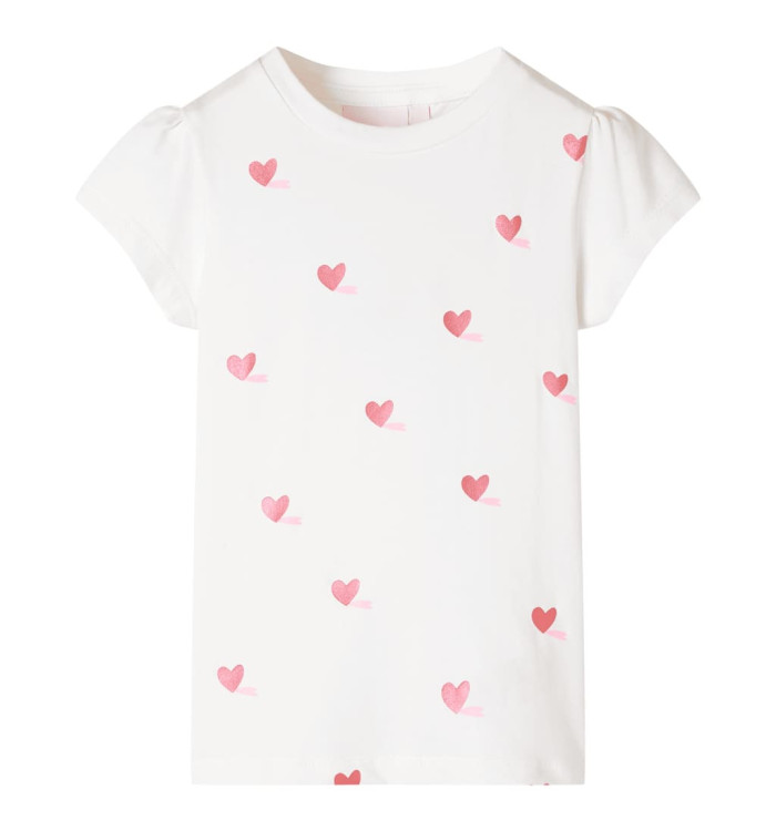 T-shirt pour enfants écru 128 | Mobilier & Déco