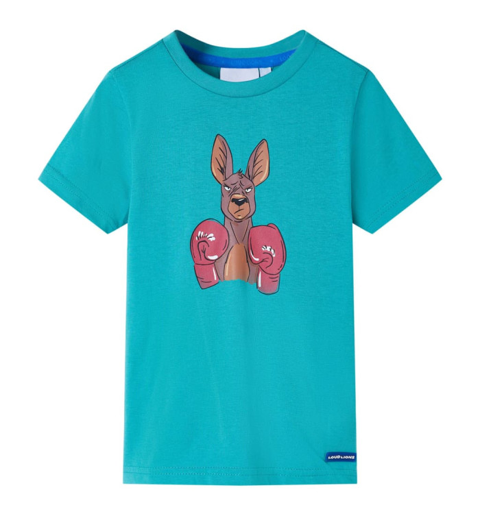 T-shirt pour enfants avec manches courtes menthe foncé 140 | Mobilier & Déco