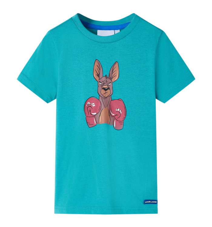 T-shirt pour enfants avec manches courtes menthe foncé 116 | Mobilier & Déco
