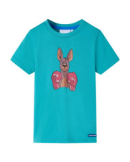 T-shirt pour enfants avec manches courtes menthe foncé 116 | Mobilier & Déco