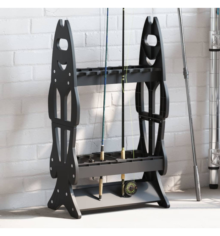 Support de canne à pêche pour 16 cannes à pêche noir | Mobilier & Déco
