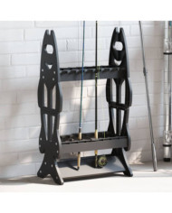 Support de canne à pêche pour 16 cannes à pêche noir | Mobilier & Déco