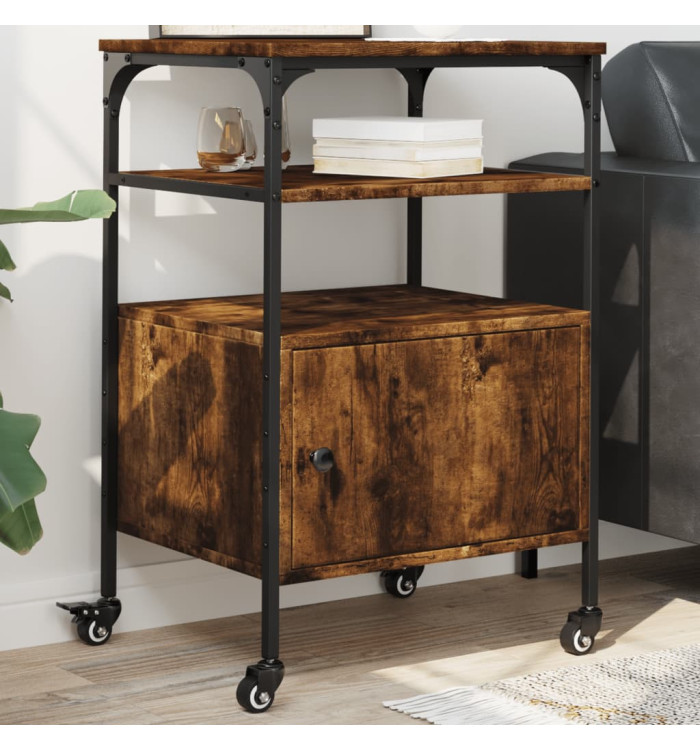Support d'imprimante à 3 niveaux chêne fumé 50x40x76 cm | Mobilier & Déco