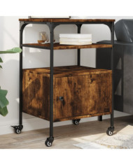 Support d'imprimante à 3 niveaux chêne fumé 50x40x76 cm | Mobilier & Déco