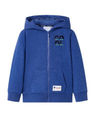 Sweat-shirt à capuche fermeture éclair enfants bleu foncé mélangé 104 | Mobilier & Déco
