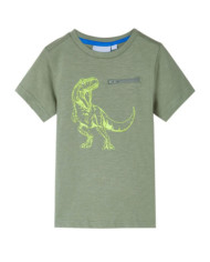 T-shirt pour enfants à manches courtes kaki clair 128 | Mobilier & Déco