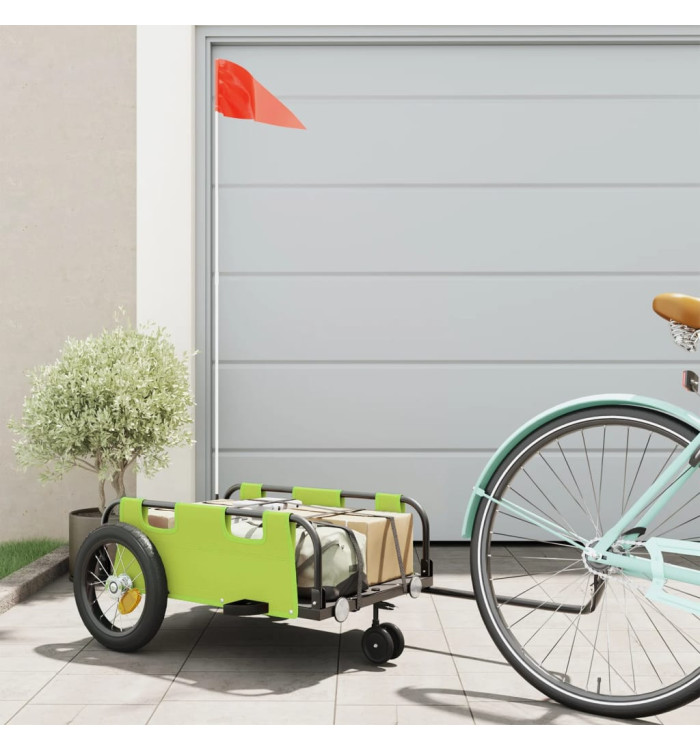 Remorque de vélo vert tissu oxford et fer | Mobilier & Déco
