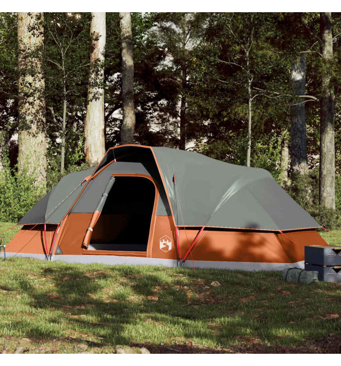 Tente familiale à dôme 9 personnes orange imperméable | Mobilier & Déco