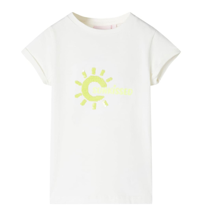 T-shirt pour enfants écru 116 | Mobilier & Déco